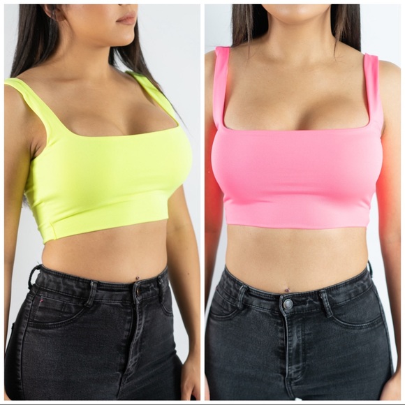 bright yellow crop top